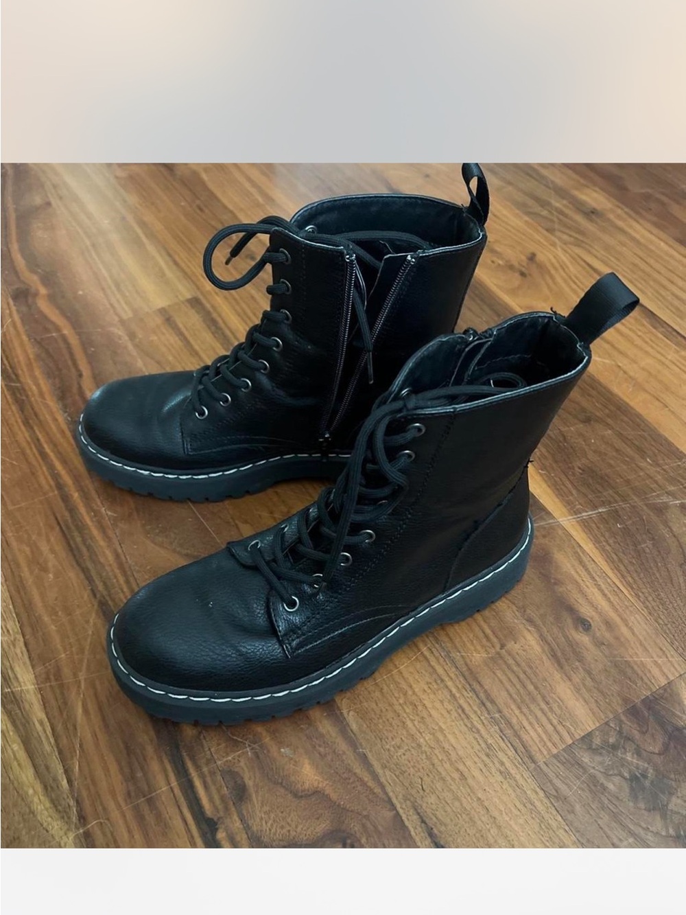 Black Lace-Up Boots for Women